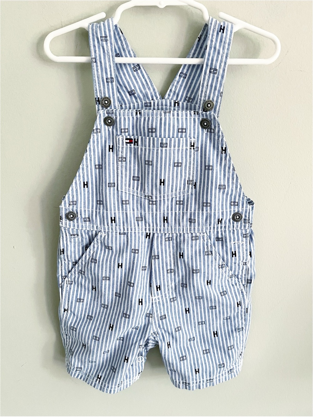 Tommy Hilfiger blue toddler logo overalls 24 months